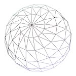 A wireframe sphere with almost 700 vertices, good when viewed from a distance.