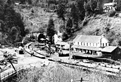 Wrights Station, 1907. Wrights Tunnel in background. Same bridge as below. WrightsCA.jpg