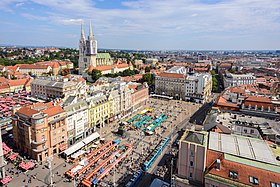 Zagreb Cathedral and Ban Jela?i? Square