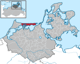 Beliggenhed af Zingst i Landkreis Vorpommern-Rügen