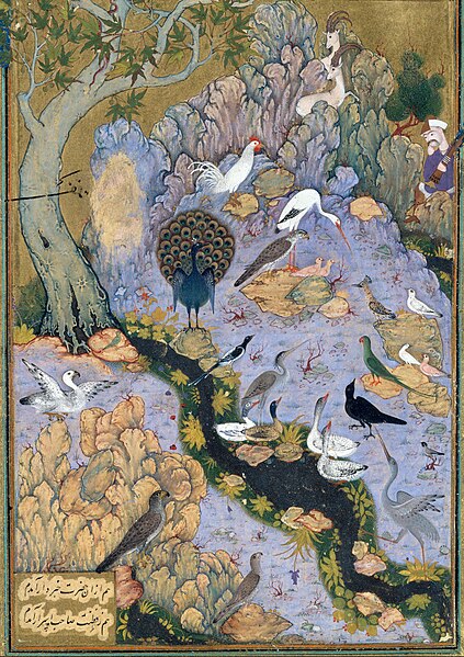 پرونده:"The Concourse of the Birds", Folio 11r from a Mantiq al-tair (Language of the Birds) MET DT227734.jpg