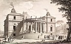 Palácio de Montmyusart no Parque Inglês perto de Dijon.  O projeto de reestruturação do Pavilhão de Ciências e Artes.  variante de 1795