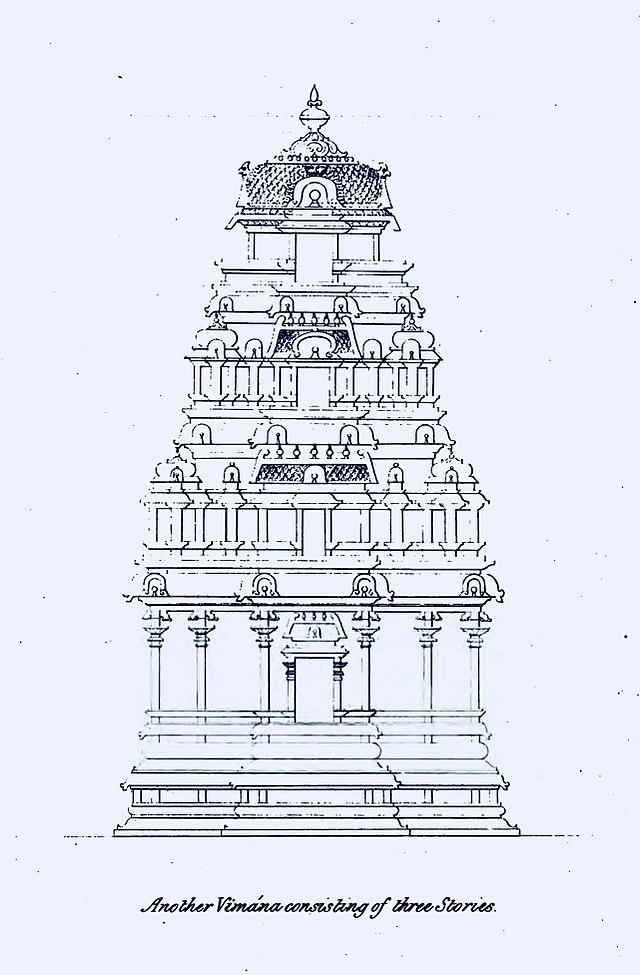 easy hindu temple drawing