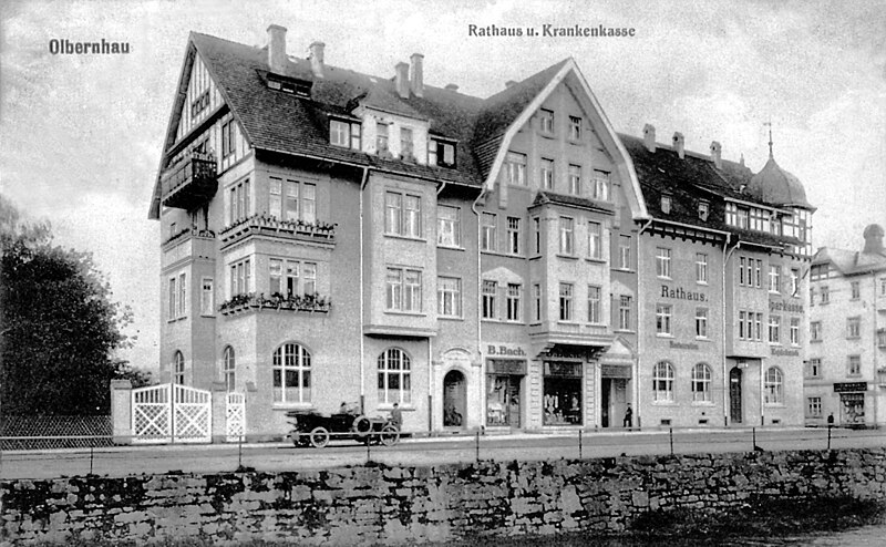 File:19360530100AR PK Olbernhau Rathaus Grünthaler Straße 28+30.jpg