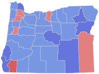 Карта результатов выборов в Сенат США в 1962 году в Орегоне, составленная county.svg