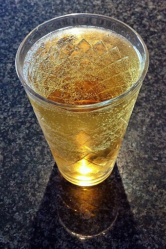 Cider, in the traditional Hessian "ribbed" glass