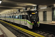 Black & White Train with green stripe