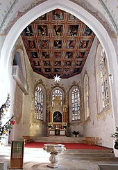 Stadtkirche, Chor mit Holzfelderdecke