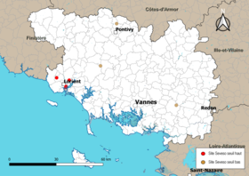 Karte der Gemeinden mit Seveso-Standorten