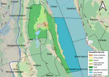 Kolorowa mapa przedstawiająca użytkowanie gruntów.