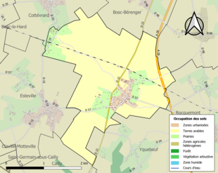 Kolorowa mapa przedstawiająca użytkowanie gruntów.