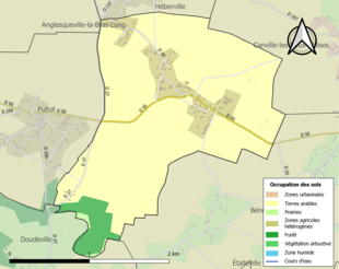 Kolorowa mapa przedstawiająca użytkowanie gruntów.