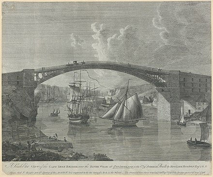 A South East View of Wearmouth Bridge (c.1796).