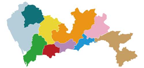 Luohu District (the lower center, highlighted in purple) within Shenzhen