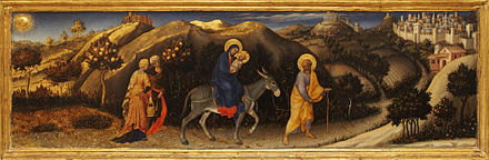 Adoration of the Magi by the Florentine Gothic painter, Gentile da Fabriano, on display at the Uffizi in Florence