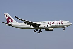 Un Airbus A330F de Qatar Airways Cargo.