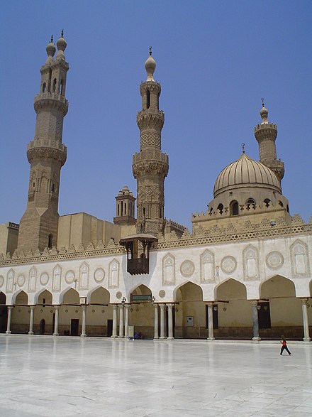 The Al-Azhar Mosque, of medieval Fatimid Cairo.