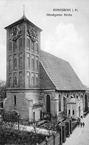 The Altrossgarten Church in Königsberg, which Weissel inaugurated in 1623 and where he served as minister (Source: Wikimedia)