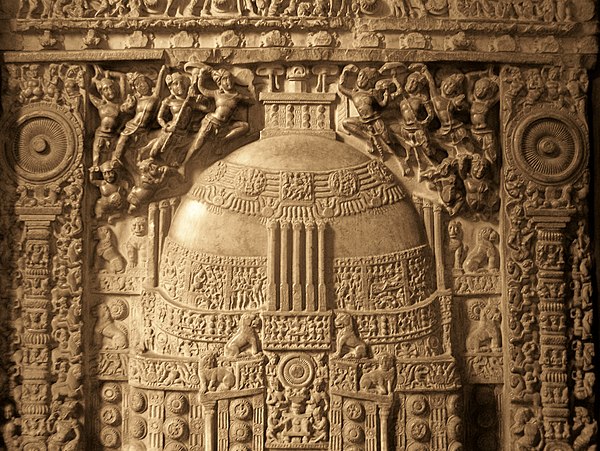 Relief image of the Great Stupa at Amaravati in Andhra Pradesh, India