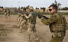 An Australian soldier conducts bayonet training alongside Iraqi soldiers at Camp Taji, January 2016 An Australian soldier, assigned to Task Group Taji, conducts bayonet training with Iraqi soldiers.jpg