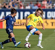 Andressinha playing for the Brazilian National Team in 2018 Andressinha2.jpg