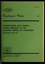 Миниатюра для Файл:Astrophysical and plasma physics research at the National Bureau of Standards- highlights for 1961 (IA astrophysicalpla116bran).pdf
