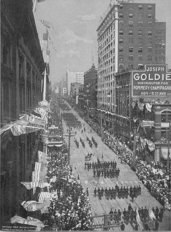 Atlantic Squadron parade Seattle, 1908