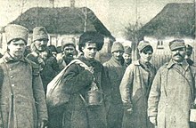 Austro-Hungarian prisoners of war returning home from Russia Avstro-ogrski vojaki po vrnitvi iz ruskega ujetnistva.jpg