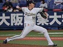 Kohei Azuma gave up one run in six innings in his Game 3 win. Azuma Kohei Orix Buffaloes 20220922.jpg