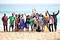 Badagry youth rejoicing at the sea side