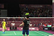 Deutsch: Badminton bei den Olympischen Jugendspielen 2018; Tag 4, 10. Oktober 2018; Viertelfinale Mädchen: Vu Thi Anh Thu (Vietnam) - Goh Jin Wei (Malaysia) 12-21, 9-21 26′ English: Badminton at the 2018 Summer Youth Olympics at 10 October 2018 – Girls Quarterfinal: Vu Thi Anh Thu (Vietnam) vs Goh Jin Wei (Malaysia) 12-21, 9-21 26′