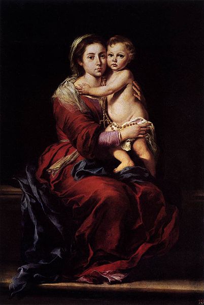 File:Bartolomé Esteban Perez Murillo - Virgin and Child with a Rosary - WGA16360.jpg