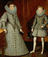 König Philipp IV. von Spanien (1605-1665) mit seiner Schwester, der Infantin Anna (1601-1666), Bildnis in ganzer Figur