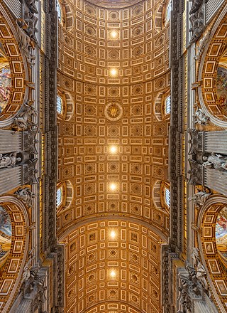 Ceiling of the main nave of Saint Peter's Basilica, Vatican City