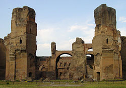 Vista parcial de las ruinas de las Termas de Caracalla en Roma.