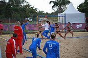 Deutsch: Beachhandball bei den Olympischen Jugendspielen 2018; Tag 5, 10. November 2018; Mädchen, Platzierungsrunde - Russland-Hongkong 2:0 English: Beach handball at the 2018 Summer Youth Olympics at 11 October 2018 – Girls Consolation Round – Russland-Hong Kong 2:0