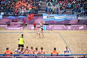 Deutsch: Beachhandball bei den Olympischen Jugendspielen 2018; Tag 5, 10. November 2018; Mädchen, Hauptrunde - Kroatien-Niederlande 1:2 English: Beach handball at the 2018 Summer Youth Olympics at 11 October 2018 – Girls Main Round – Croatia-Netherlands 1:2