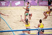 Deutsch: Beachhandball bei den Olympischen Jugendspielen 2018; Tag 5, 10. November 2018; Mädchen, Hauptrunde - Ungarn-Argentinien 1:2 English: Beach handball at the 2018 Summer Youth Olympics at 11 October 2018 – Girls Main Round – Hungary-Argentina 1:2