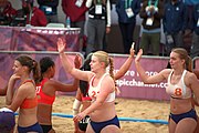 Deutsch: Beachhandball bei den Olympischen Jugendspielen 2018; Tag 5, 10. November 2018; Mädchen, Hauptrunde - Chinese Taipei (Taiwan)-Niederlande 1:2 English: Beach handball at the 2018 Summer Youth Olympics at 11 October 2018 – Girls Main Round – Chinese Taipei (Taiwan)-Netherlands 1:2