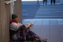 Beggar in Uppsala, Sweden, 2014 Beggar in Uppsala, Sweden.jpg