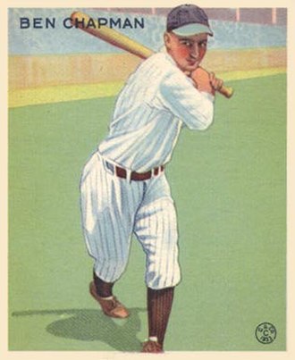Chapman depicted on a 1933 Goudey card