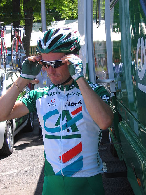 Benoît Salmon lors du Tour de France 2004, sous les couleurs du Crédit agricole