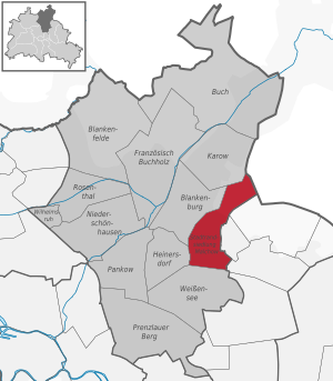 Stadtrandsiedlung Malchow auf der Karte von Pankow