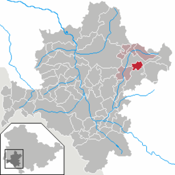 Tidigare läge för kommunen Bermbach i Landkreis Schmalkalden-Meiningen