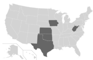 The Big 12 as it has existed since 2012, after the departures of Texas A&M and Missouri and the additions of Texas Christian and West Virginia