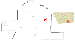 Big Horn County Montana Incorporated and Unincorporated areas Busby Highlighted.svg