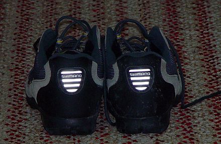 Retroreflectors on a pair of bicycle shoes. Light source is a flash a few centimeters above camera lens.