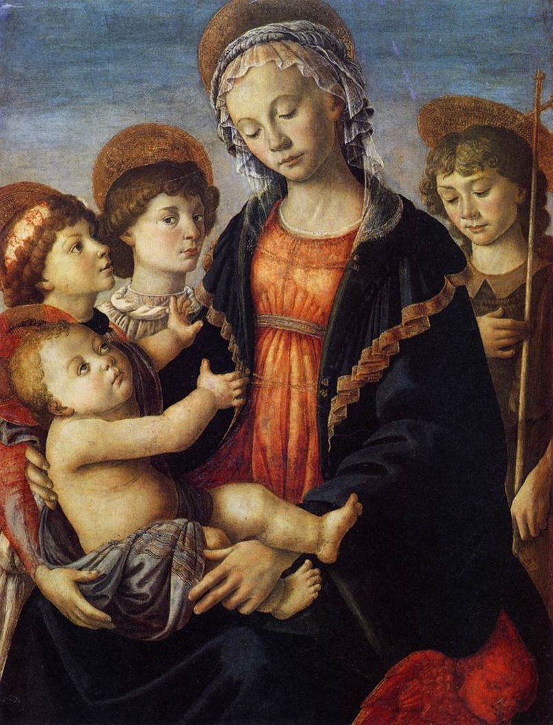 Madonna col Bambino, due angeli e Giovanni Battista