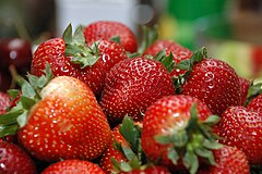 A bowl of red strawberries