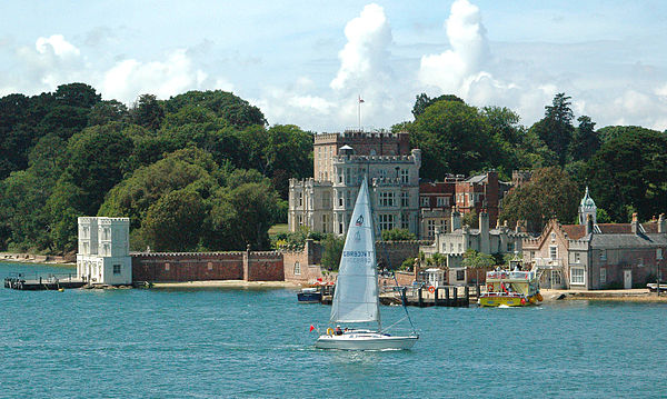 The castle and piers on Brownsea Island